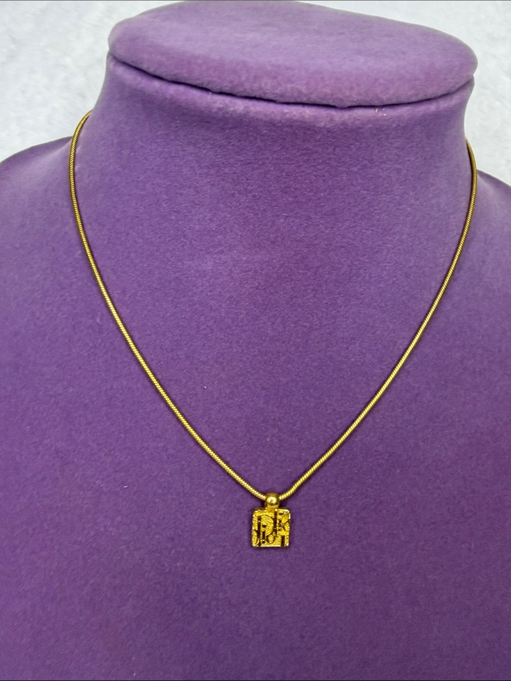 Dior Vintage Gold-tone Reversible Pendant Necklace for Women